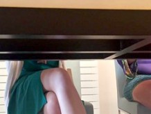 upskirt under table