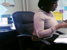 Candid Busty Black Secretary