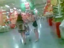 Upskirt supermarket Romania -