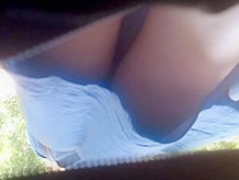 Upskirt 25 - Very quick blue dress