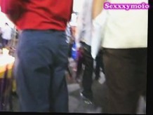 Street candid footage of an incredible looking chick
