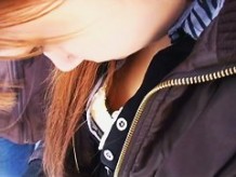 Downblouse amateur japanese redhead vid