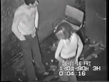 Security footage of one night stand round back of UK club