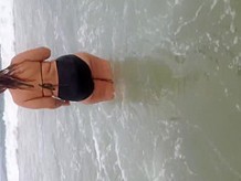 Latina BBW in the ocean 2