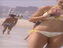 nice beach ass shot slow motion big booty jiggle