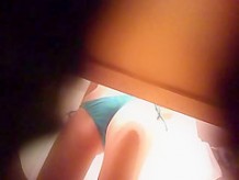 Petite a-cup teen changes into bikini on hidden camera