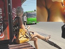 Fresh outdoor upskirt vid with hawt blond