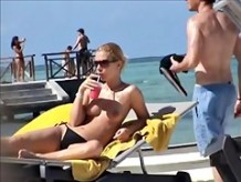 incredible new russian couple  wife beach punta cana