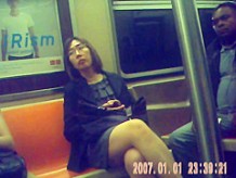 sexy asain milf on train