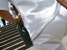 Filming my neighbor's ass nurse