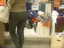 Sexy ass in spandex at the mall