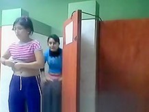 Two Girls Spied Going Toilet