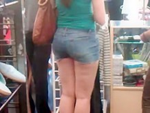 Booty and Long Legs in Jeans Shorts