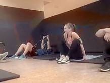 Stretchy girl does full splits