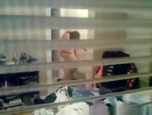Sexy chubby caught through window
