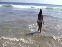 Playa de sesión de video modelo