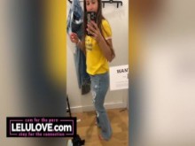 Nena probándose jeans, recibiendo corrida facial, bloopers detrás de escenas porno, primer plano de los orificios de los oídos, diversión después del sexo - Lelu Love