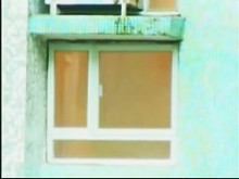 A un cachorro le encanta filmar a las chicas calientes a través de la ventana.