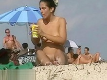 Couple split by Strangers on a nude beach