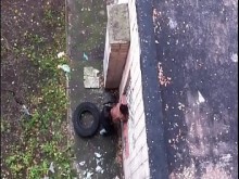 Pareja amateur atrapada jodiendo al aire libre