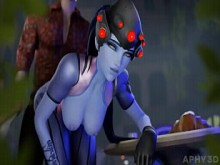 Widowmaker se folla en silencio en público y queda atrapado