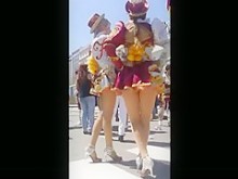 Dancadores callejeros upskirts (falsos) pantimedias