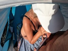 Playa ????️ mamada. Corrida en la boca ????