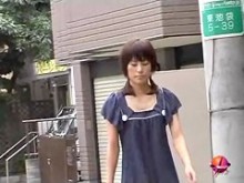 Cutie asiática con cola de cerdo azucarada se involucra en una acción de tiburón caliente