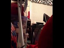 Cámara oculta - Propietario de polla larga planchando desnudo