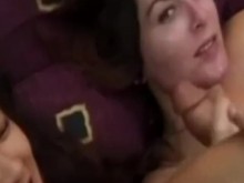 Vintage facialized adolescentes en trío