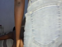 Bbw novia de ébano monta vaquera en su novio