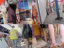 Chica de culo flaco usa tanga en video upskirt (falso)