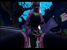 Chica peluda se masturba y se corre en una instancia pública de vrchat