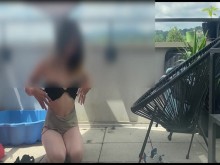 ????????¡Como buena SalOpe la caliento! ¡Me folla en la terraza! aficionado al aire libre