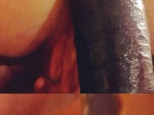 La puta esposa Rachel Lane monta anal un gran juguete negro por primera vez