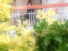 balcón sexo chica