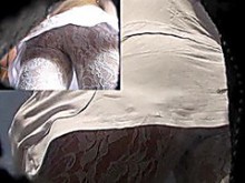 Upskirt pantimedias-pantimedias blancas como la nieve (falso)