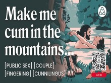 El primer sexo público de una pareja porno ASMR Audio en las montañas - Digitación y follada al aire libre - Juego de roles de audio erótico