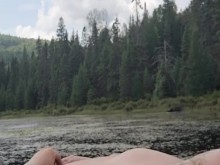 Tocandome en medio de un lago, lugar de riesgo y expuesto al paso de los excursionistas