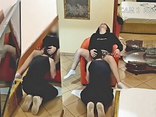 Cam Caught Amigos de la universidad, chico le come el coño a una morena caliente